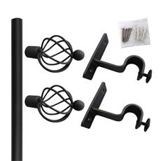 Set simple barra cortina 150 cm negro 19mm