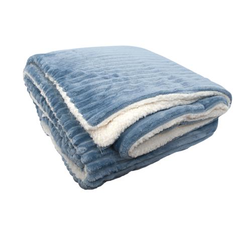 Frazada termica "toscana" 160x210 azul 2