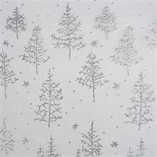 ORGANZA GLITTER "ARBOL" BLANCO/PLATEADO
