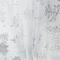 ORGANZA GLITTER "ARBOL" BLANCO/PLATEADO