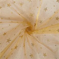 ORGANZA GLITTER "ESTRELLA 5 PUNTAS"  DORADO/DOR