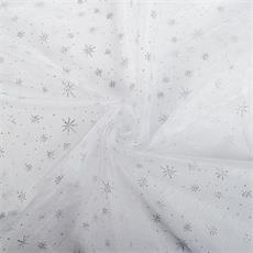 ORGANZA GLITTER "ESTELAR" BLANCO/PLATEADO
