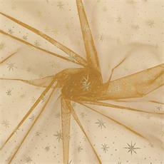 ORGANZA GLITTER "ESTELAR" DORADO/DORADO