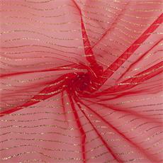 ORGANZA GLITTER "ONDAS" ROJO/DORADO