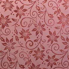 Organza glitter "flor navideña" rojo/rojo