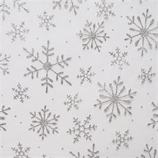 Organza glitter "copo nieve" plate/plateado