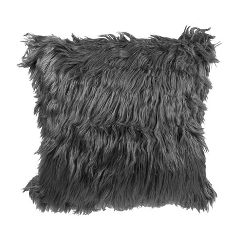 Cojin piel eco col. gris oscruro 43x43 cm.