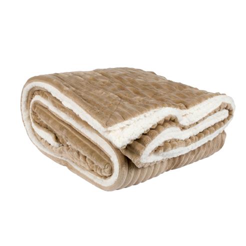 FRAZADA TERMICA "TOSCANA" 160X210 BEIGE 2