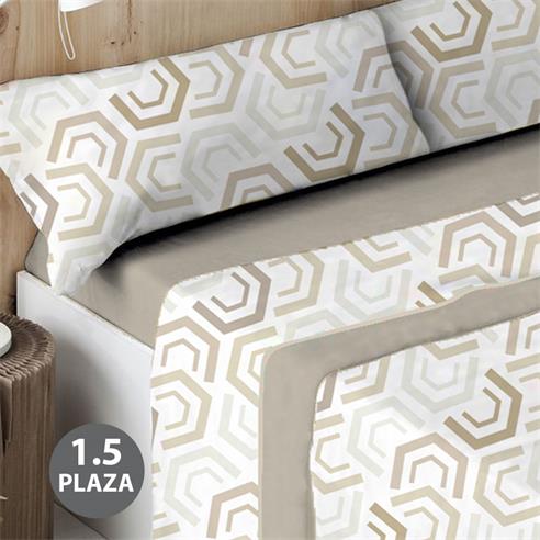 Set sab. polar 1.50 pza. "geometrico beige"