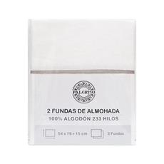 Par de fundas almohada blanco 100% alg. 233 hilos 54x76 cm