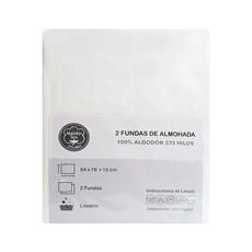 Par de fundas almohada blanco 100% alg. 233 hilos 54x76 cm