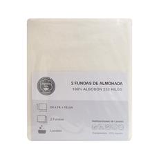 Par de fundas almohada marfil 100% alg. 233 hilos 54x76 cm