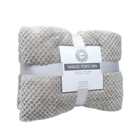 Manta pop corn 130x180 color gris