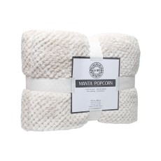 Manta pop corn 130x180 color marfil