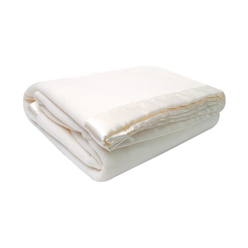 Frazada borde de raso 160x210 crudo 2