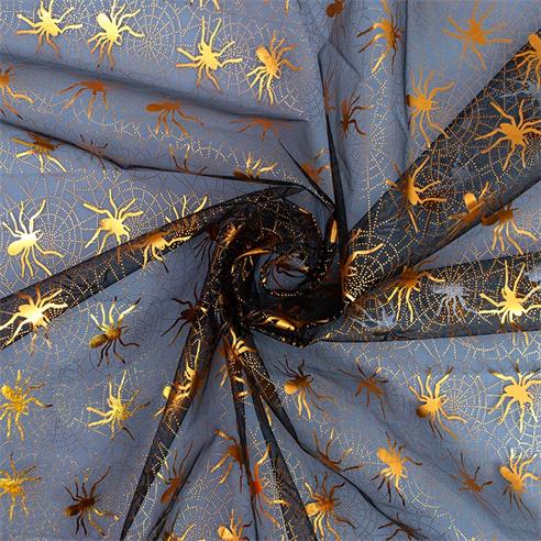 Organza "spider 818" negro/oro