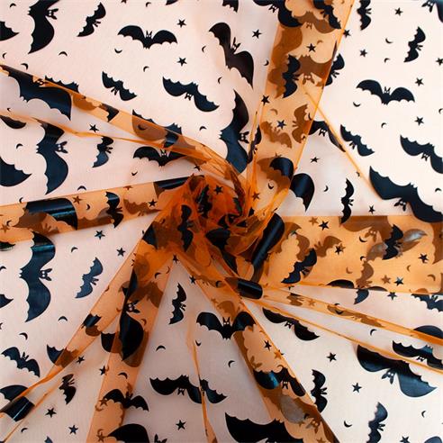 Organza "bat 823" naranja/negro