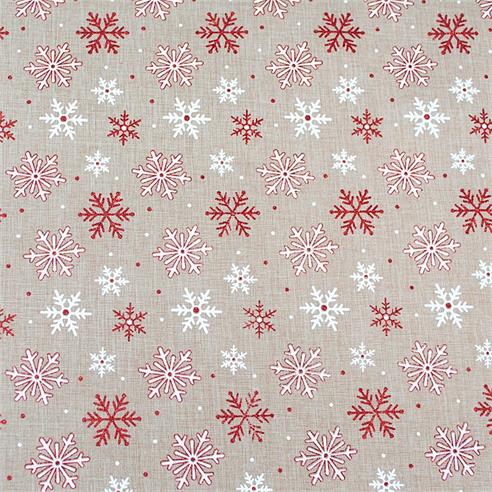 Lino navideño "014" color rojo/blanco