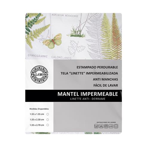 Mantel conf. linette rep. agua botanica 155x270cm