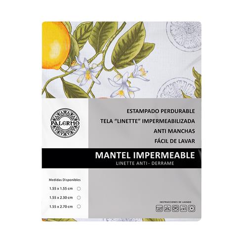 Mantel conf. linette rep. agua citron blanco 155x230cm
