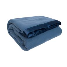 Frazada borde de raso 240x210 azul