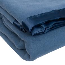 Frazada borde de raso 240x210 azul