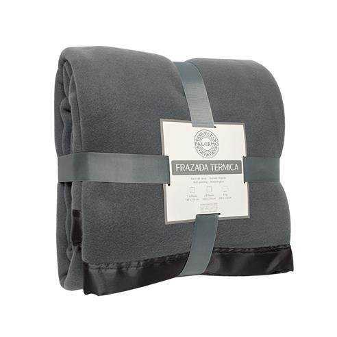 Frazada borde de raso 240x210 marengo