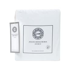 Set sabana premium 220 hilos blanco 1 plaza
