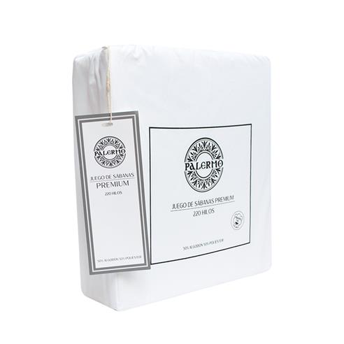 Set sabana premium 220 hilos blanco 1.5 plaza