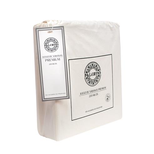 Set sabana premium 220 hilos marfil 1 plaza