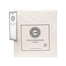 Set sabana premium 220 hilos marfil 1 plaza