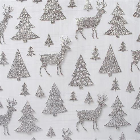 Organza glitter 117 color blanco/plata