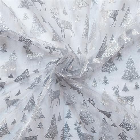 Organza glitter 117 color blanco/plata 2