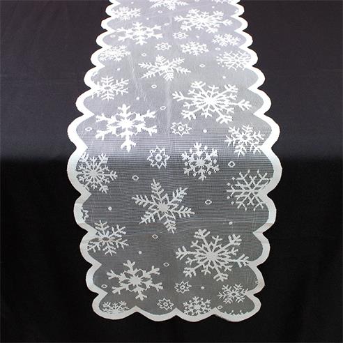 Camino de mesa encaje color blanco 33x190 cm.