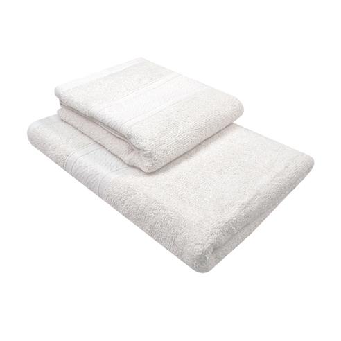 Set 2 toallas col. blanco 50x80+70x140-100c%algodon-440gr/m2 2