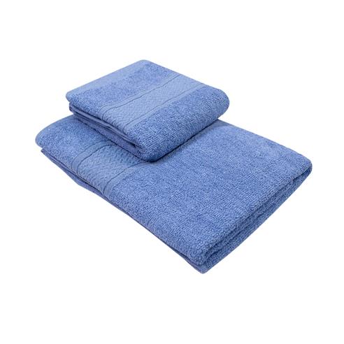 Set 2 toallas col. celeste 50x80+70x140-100c%algodon-440gr/m2 2