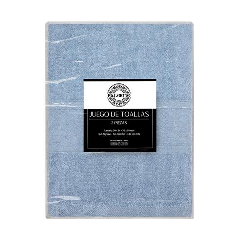 Set 2 toallas col. cielo 50x80+70x140-100c%algodon-440gr/m2