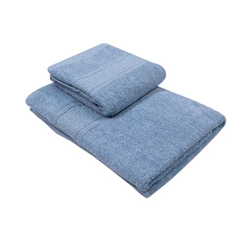 Set 2 toallas col. cielo 50x80+70x140-100c%algodon-440gr/m2 2