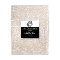 Set 2 toallas col. crema 50x80+70x140-100c%algodon-440gr/m2
