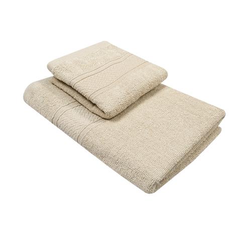 Set 2 toallas col. crema 50x80+70x140-100c%algodon-440gr/m2 2