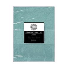 Set 2 toallas col. esmeralda 50x80+70x140-100c%algodon-440gr/m2