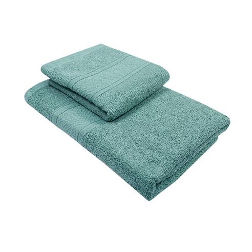Set 2 toallas col. esmeralda 50x80+70x140-100c%algodon-440gr/m2 2