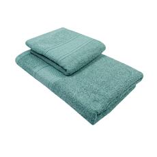 Set 2 toallas col. esmeralda 50x80+70x140-100c%algodon-440gr/m2