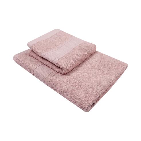 Set 2 toallas col. palo rosa 50x80+70x140-100c%algodon-440gr/m2 2