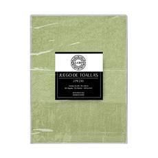 Set 2 toallas col. verde 50x80+70x140-100c%algodon-440gr/m2