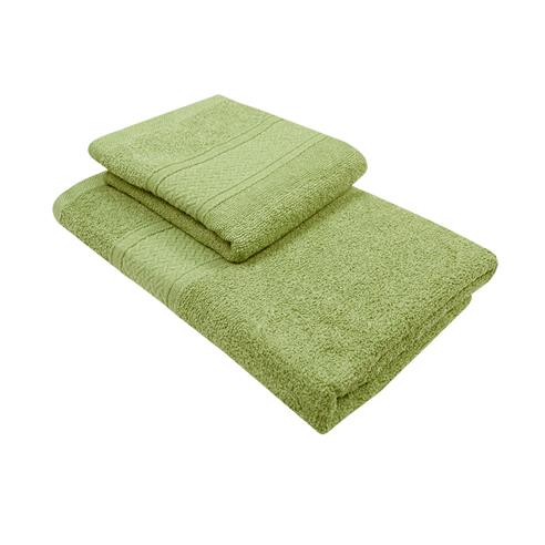 Set 2 toallas col. verde 50x80+70x140-100c%algodon-440gr/m2 2