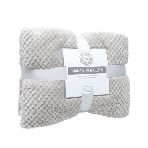 Manta pop corn 130x180 color gris