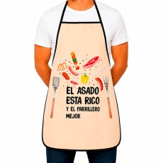 Delantal cocina dis. "anticucho" beige