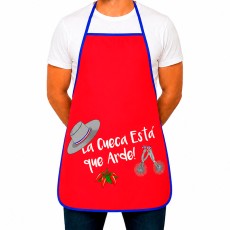 Delantal cocina dis. "cueca" rojo