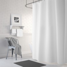 Cort. conf. baño lisa blanca 180x180